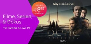 Sky X Fiction Angebot: JETZT: ab 8,25€/Monat (58% Rabatt!)